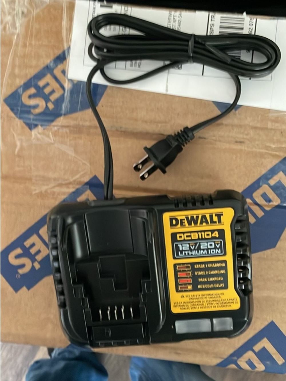 DEWALT DCB1104 12V/20V Lithium-Ion Battery Charger - Black/Yellow